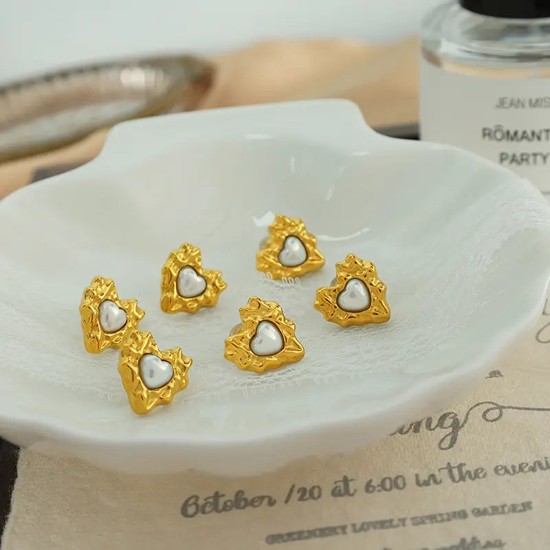 Radiant Heart Pearl Earrings