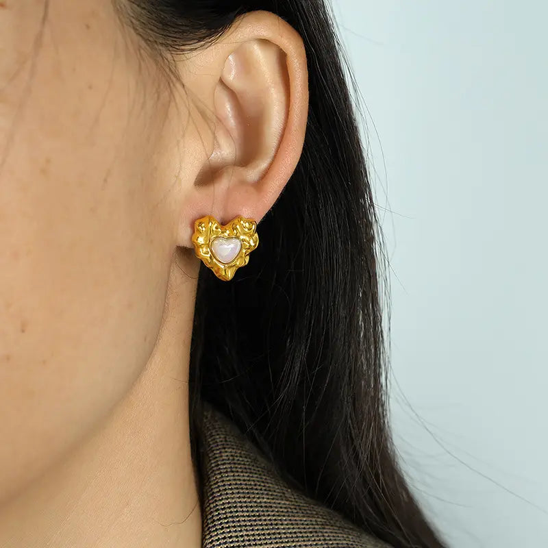 Radiant Heart Pearl Earrings