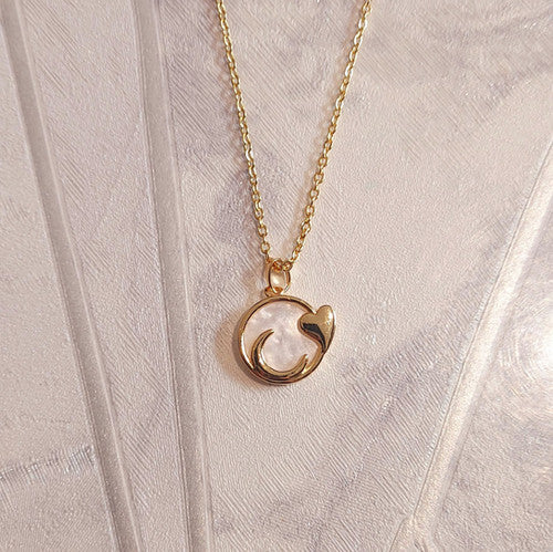 Shell Heart Moon Necklace