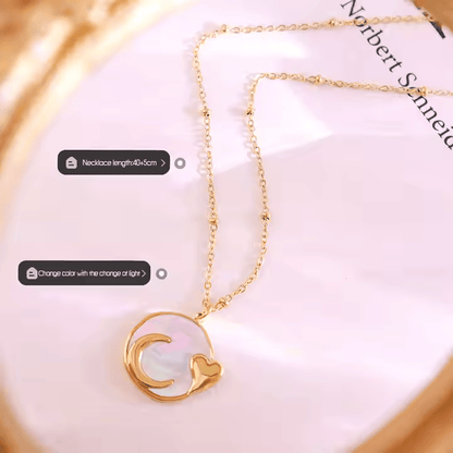 Shell Heart Moon Necklace