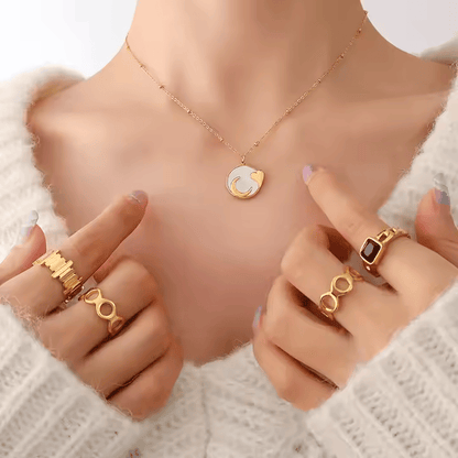 Shell Heart Moon Necklace