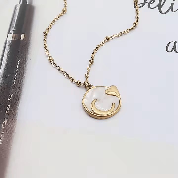 Shell Heart Moon Necklace